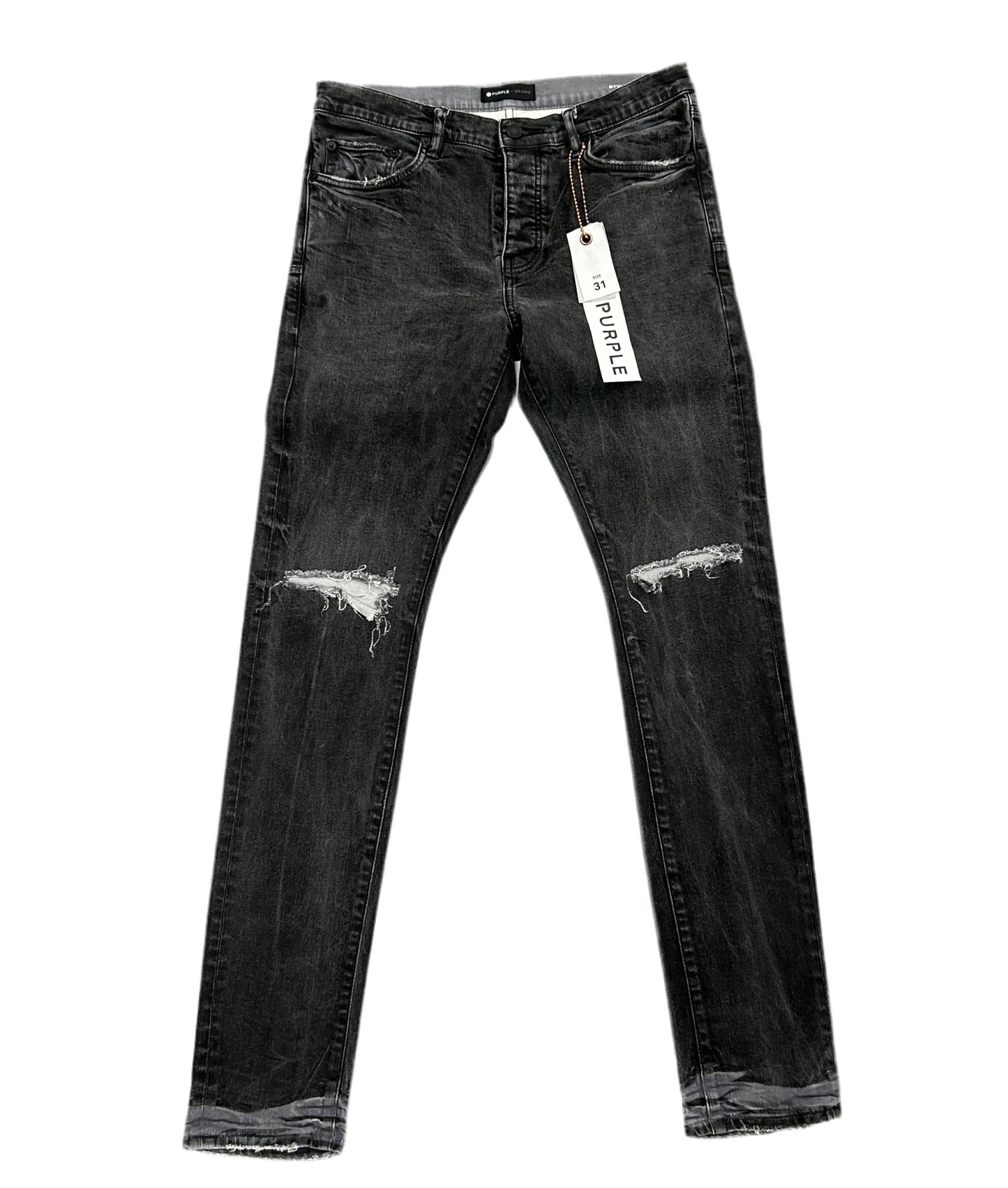Purple Brand P001 Black Light Wax Skinny Jeans