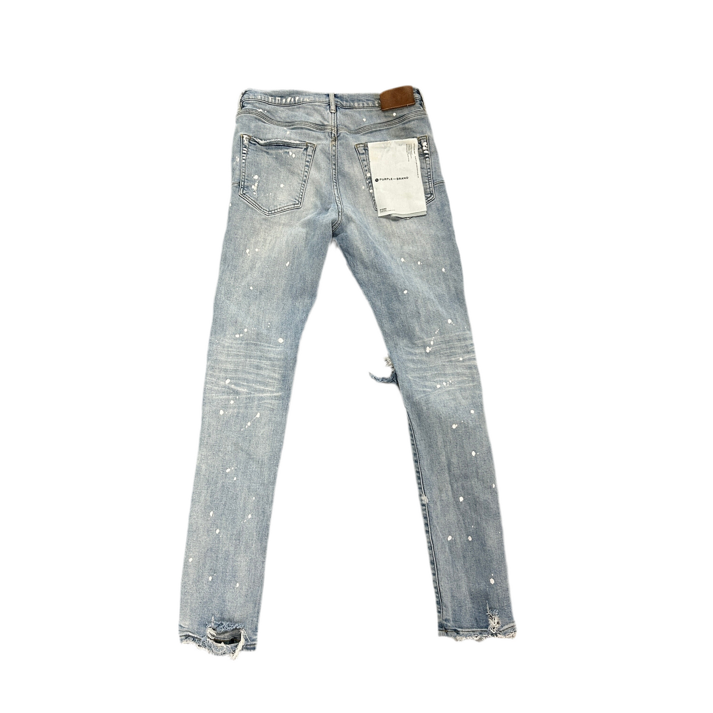 Purple Jeans P001 Blue Ripped Paint Splatter