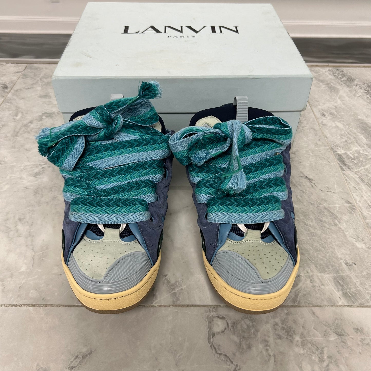Lanvin Curb Sneakers Turquoise (USED)