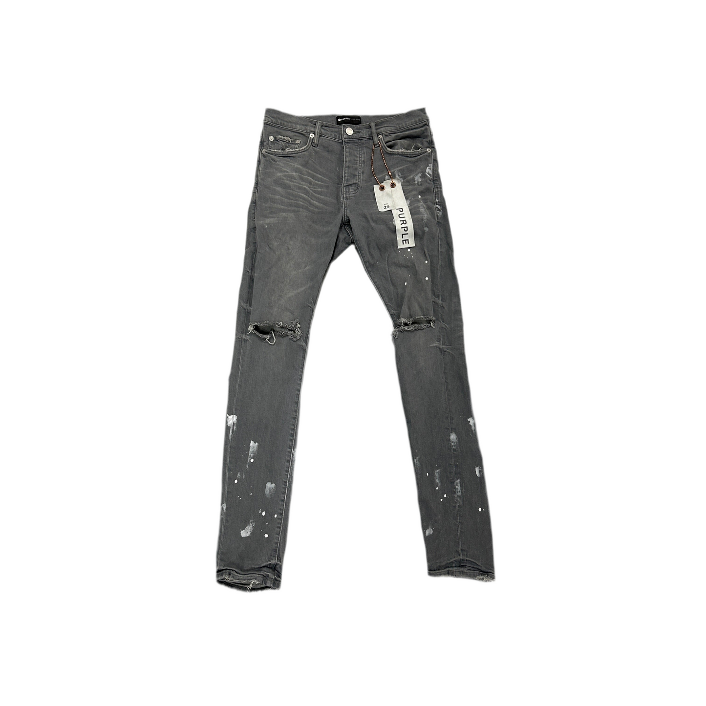 Purple P001 Grey Paint Splatter Jeans