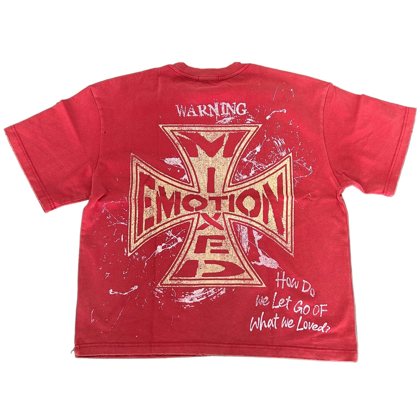Mixed Emotion Red Crimson Tee — back — Cold Shoulder Kicks Palm Beach