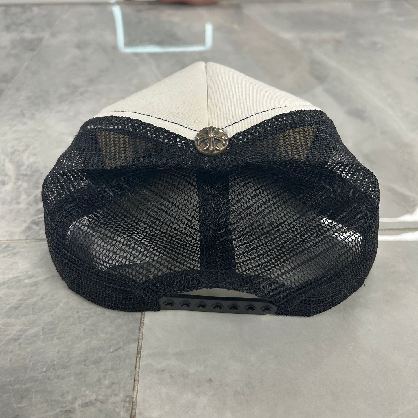 Chrome Hearts CH Hollywood Trucker Hat Black/White