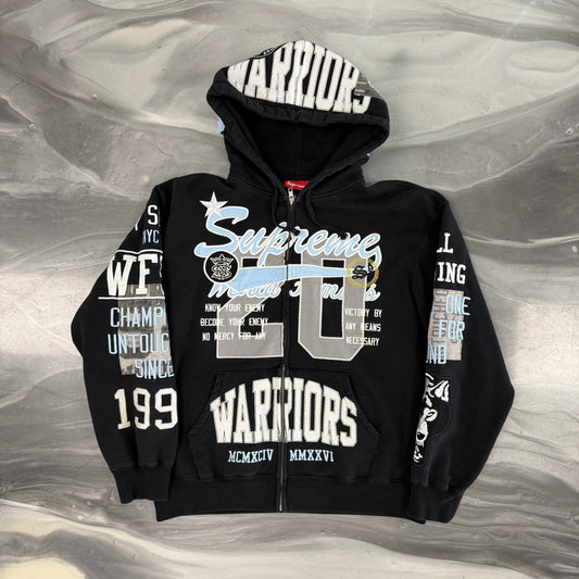 Supreme Warriors Applique Zip Up Hooded Sweatshirt Black - view 2