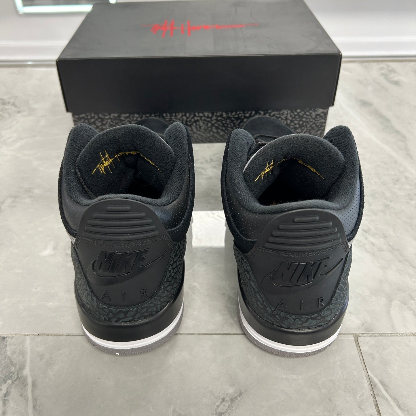 Jordan 3 Retro Tinker Black Cement Gold (USED)