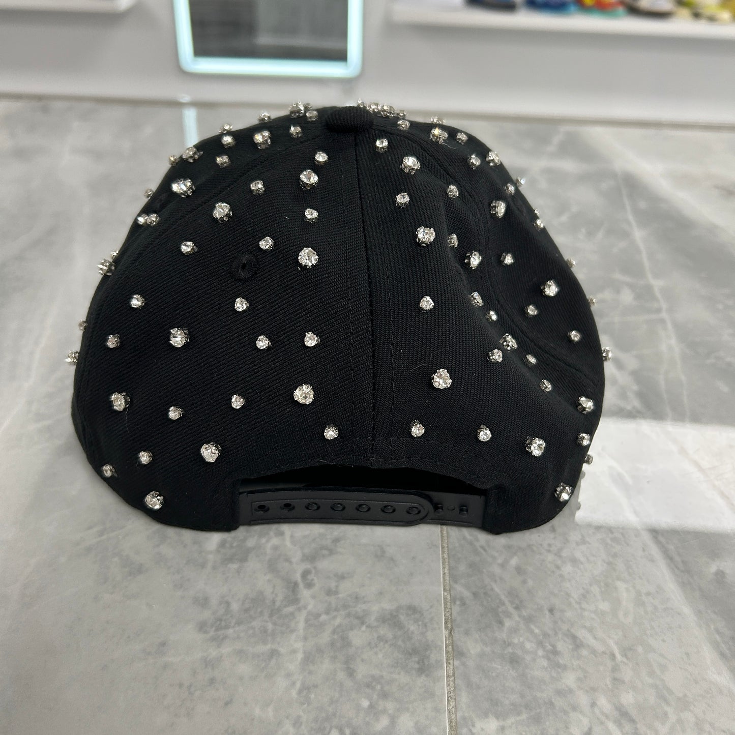 Black LA Rhinestone Snap Back