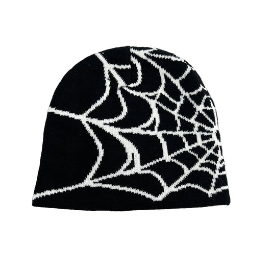 Web beanie in black and white — view 2
