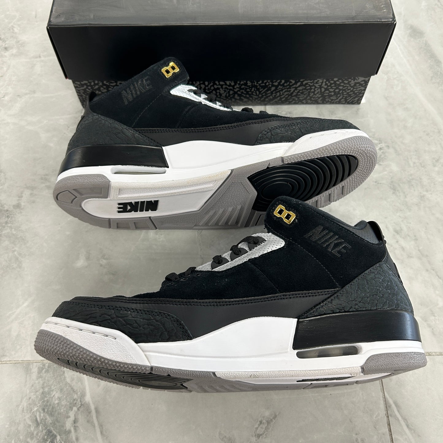 Jordan 3 Retro Tinker Black Cement Gold (USED)