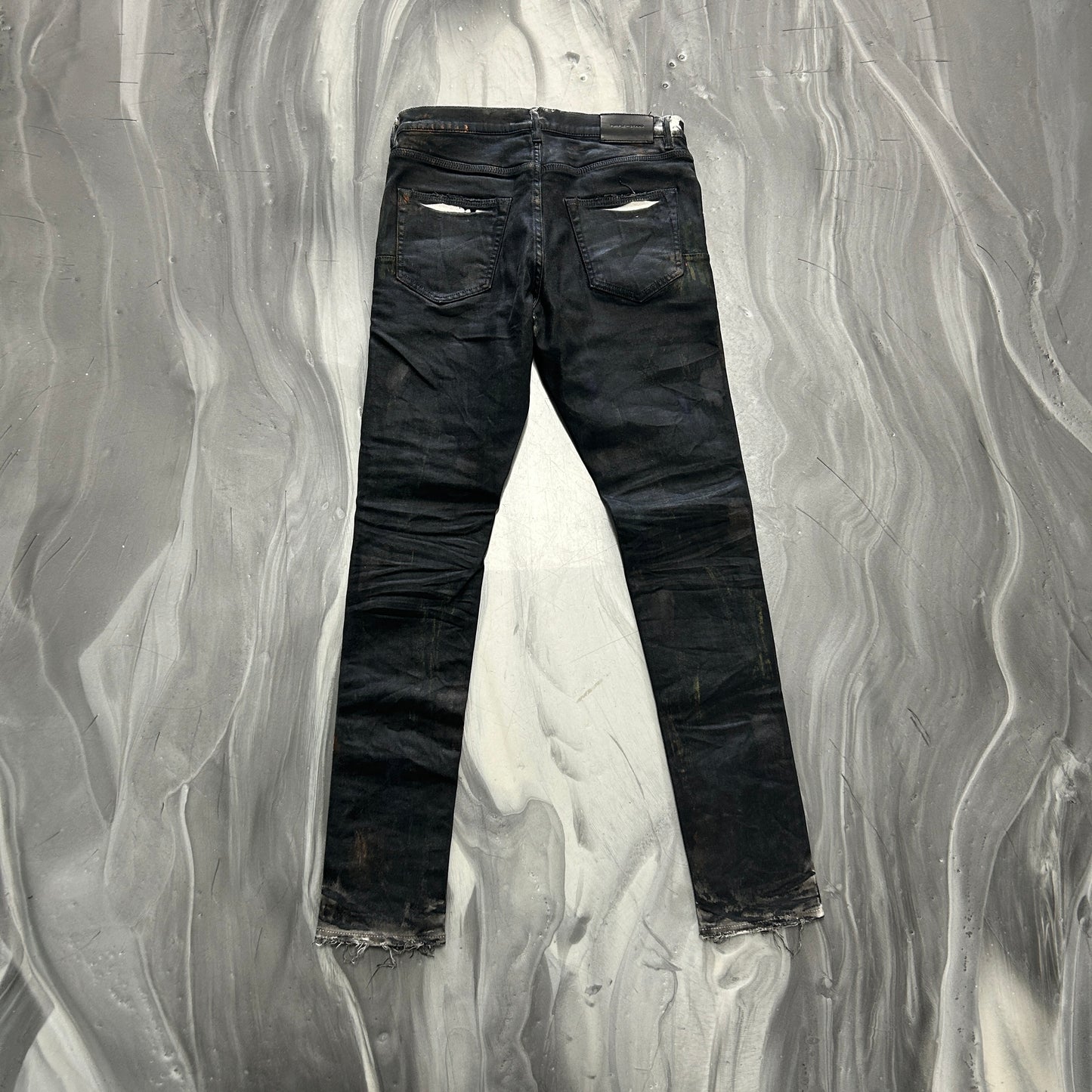 PURPLE BRAND P001 GOLDEN TINT BLACK TAR JEANS