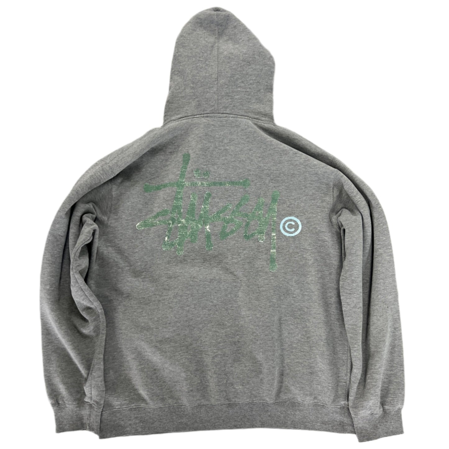 Stussy Y2K Vintage Logo Hoodie Grey