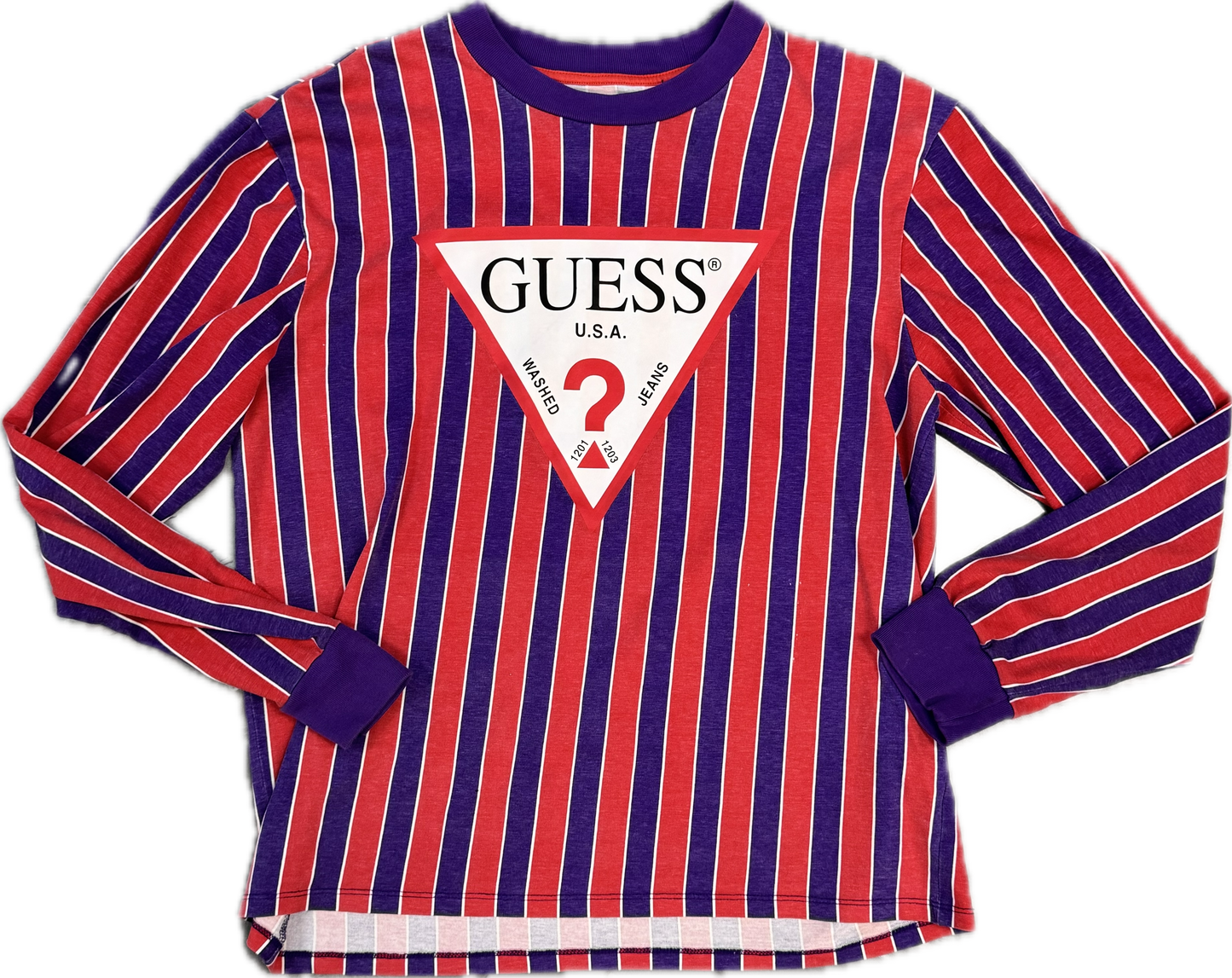 Guess Vintage Rayas Rojo/Morado L/S