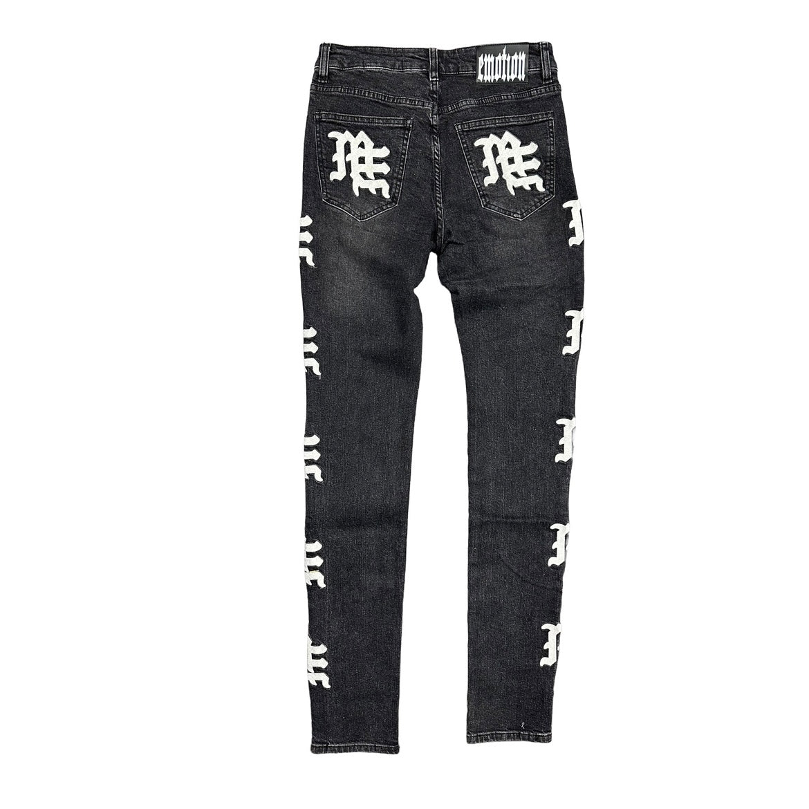Mixed Emotion Monogram Black Wash Denim