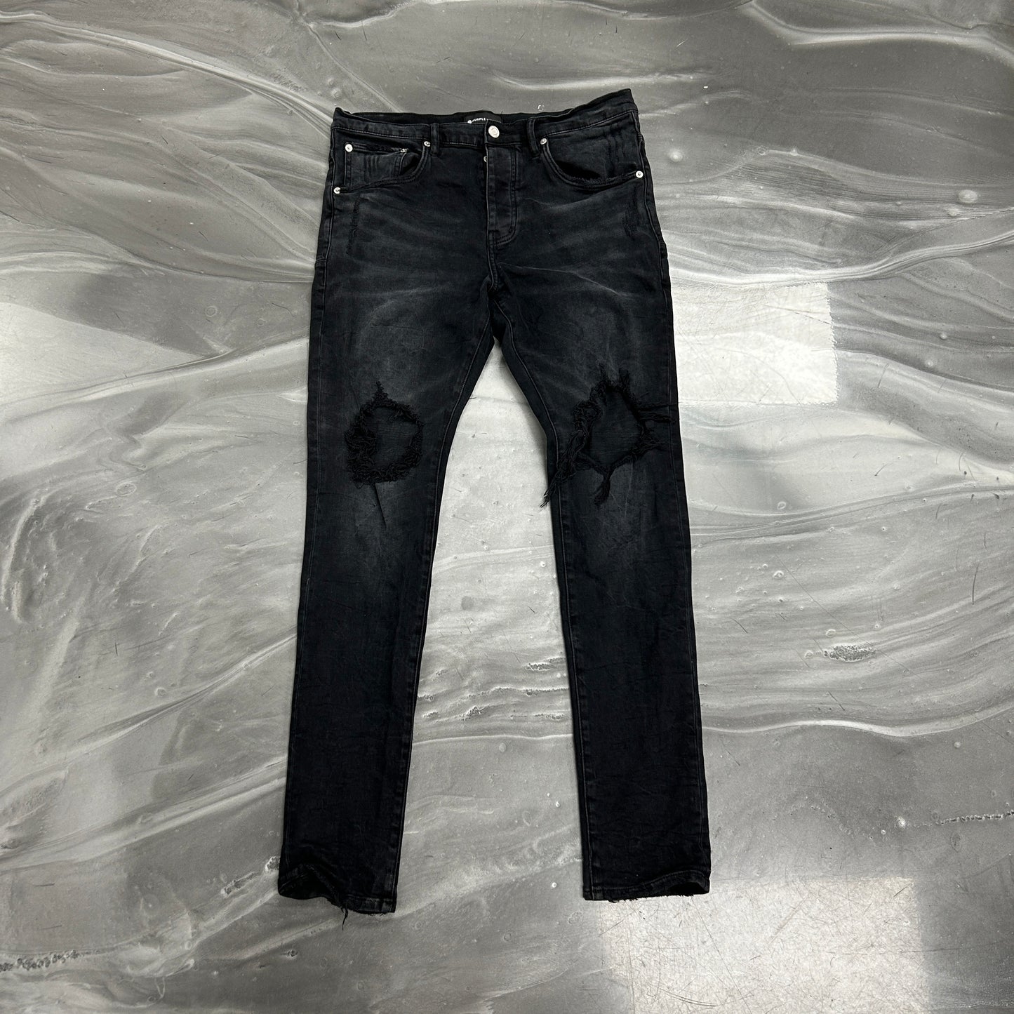 Purple Brand P002 Black Ripped Jeans