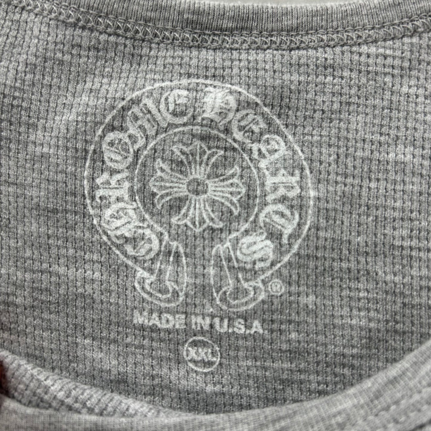 Chrome Hearts Scroll Logo Long Sleeve Thermal T-Shirt Grey