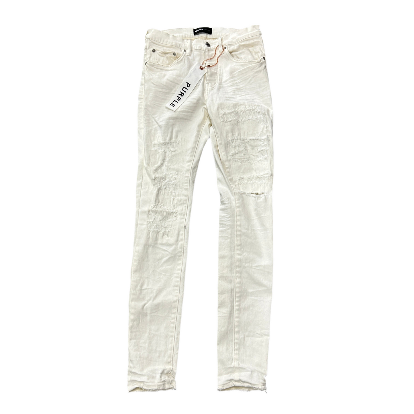 Purple P001 White Ripped Jeans