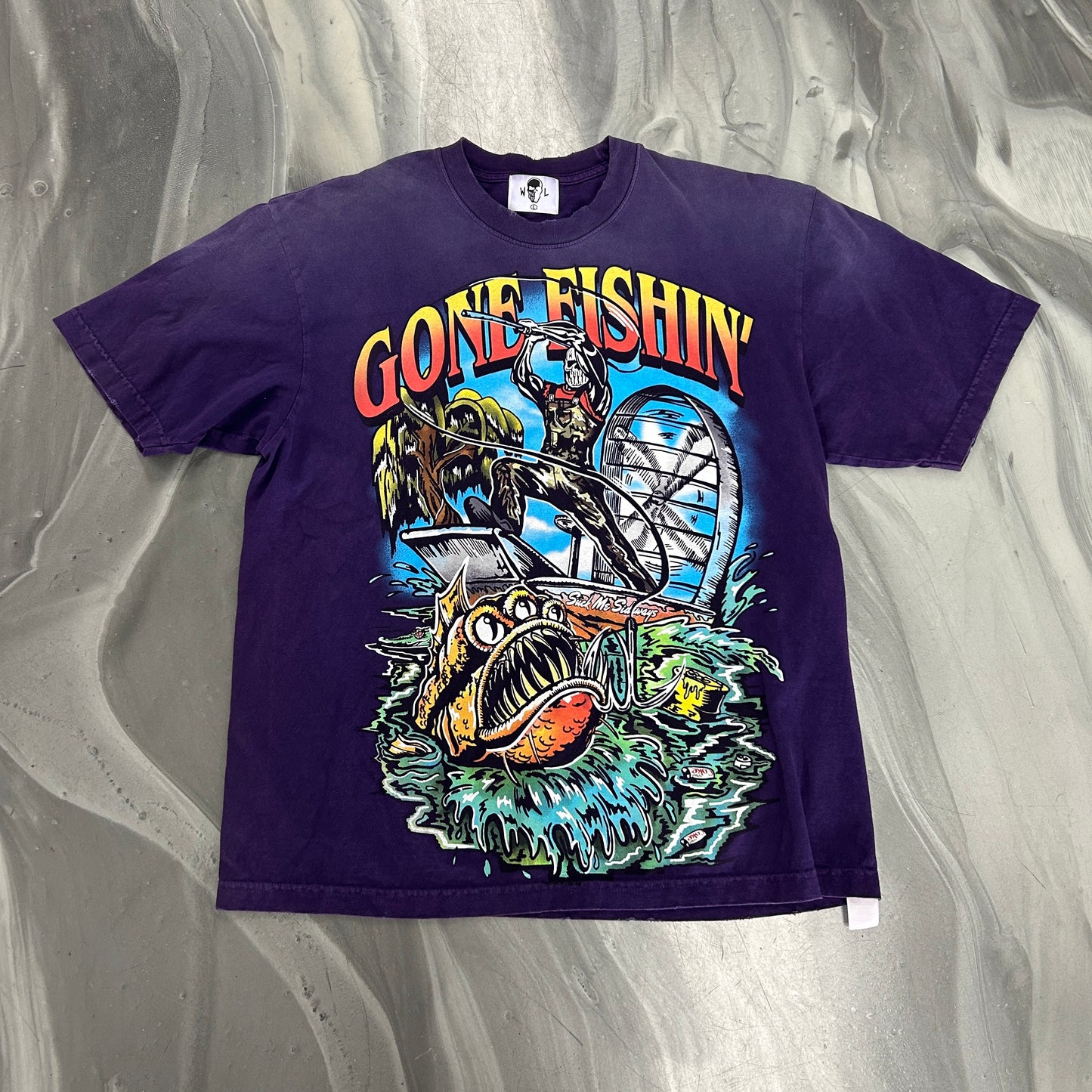 Warren Lotas Gone Fishing Tee Purple