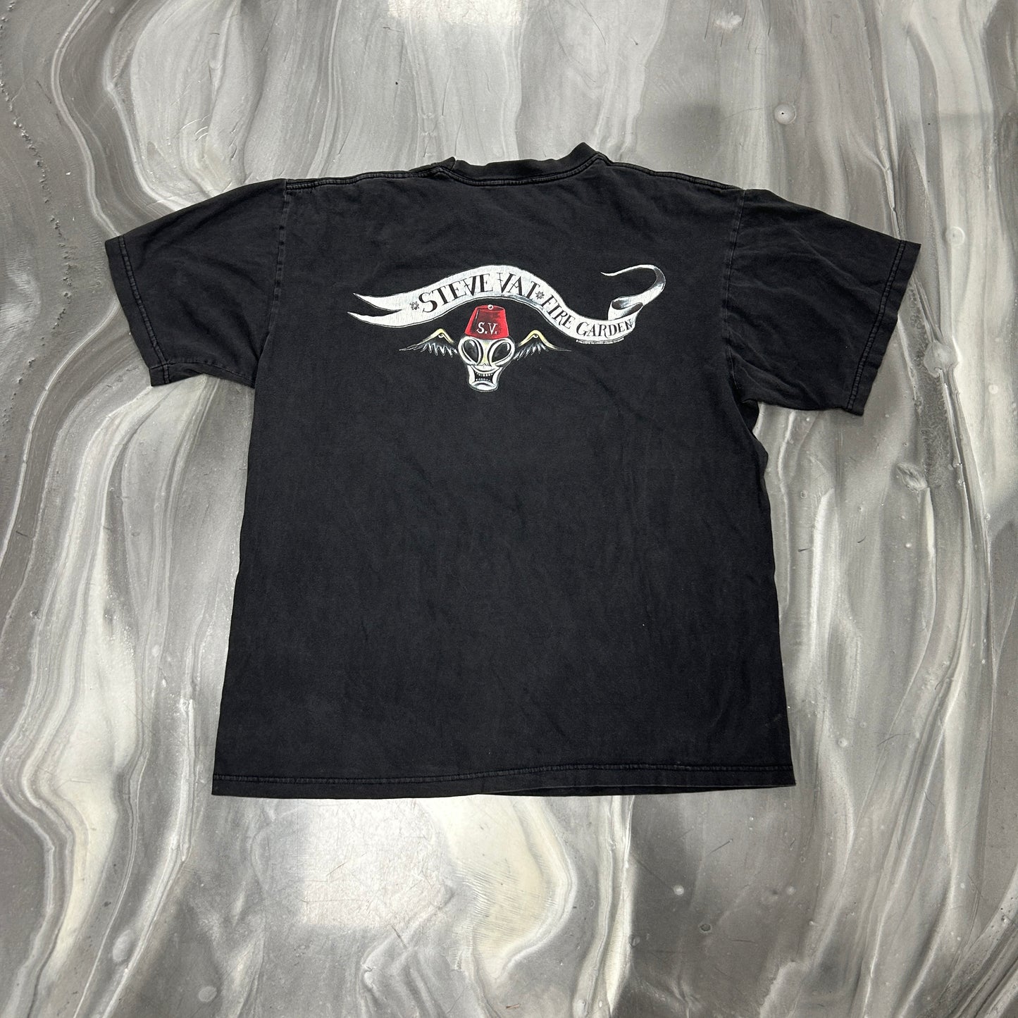 Vintage 90s Steve Vai Fire Garden Band Tee