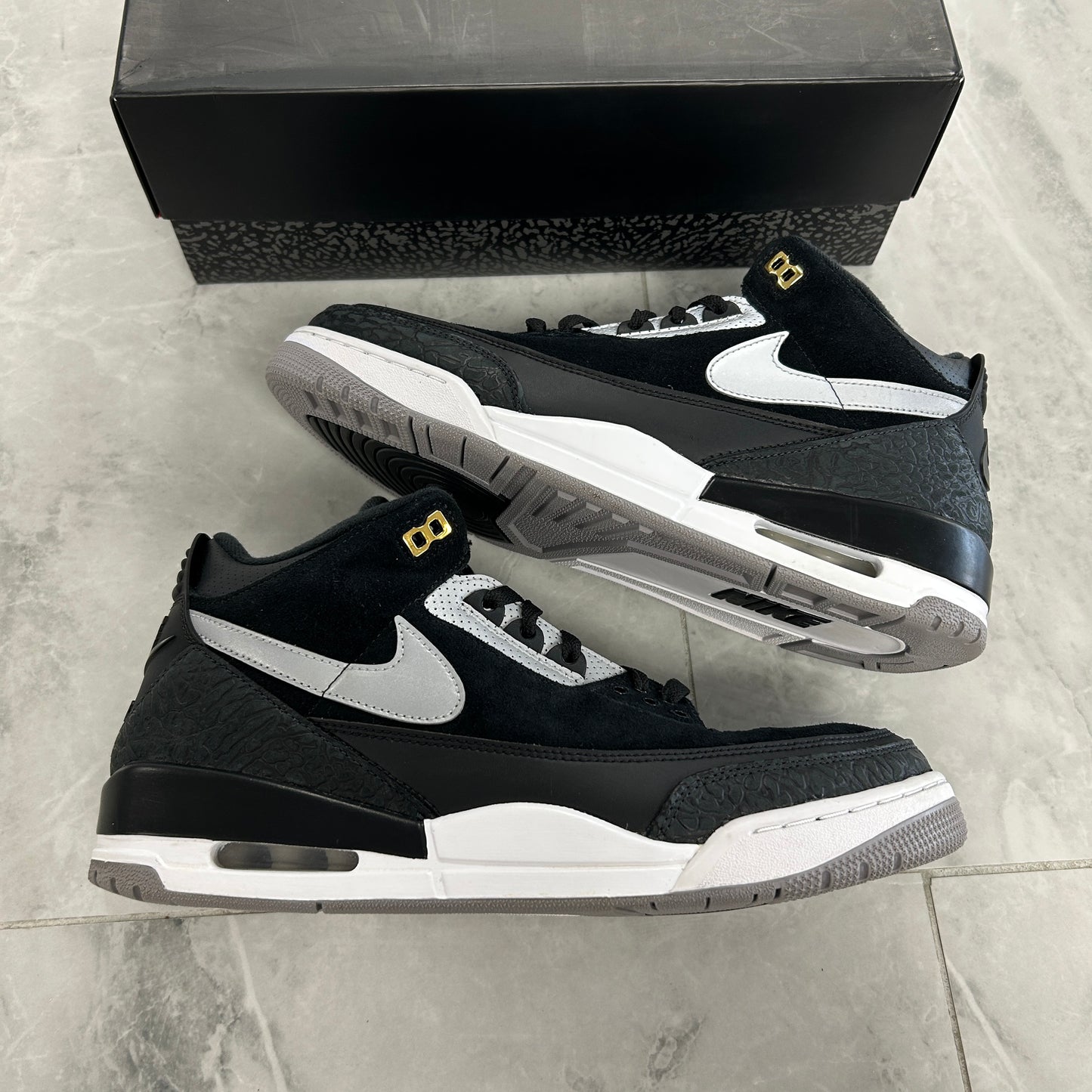 Jordan 3 Retro Tinker Black Cement Gold (USED)