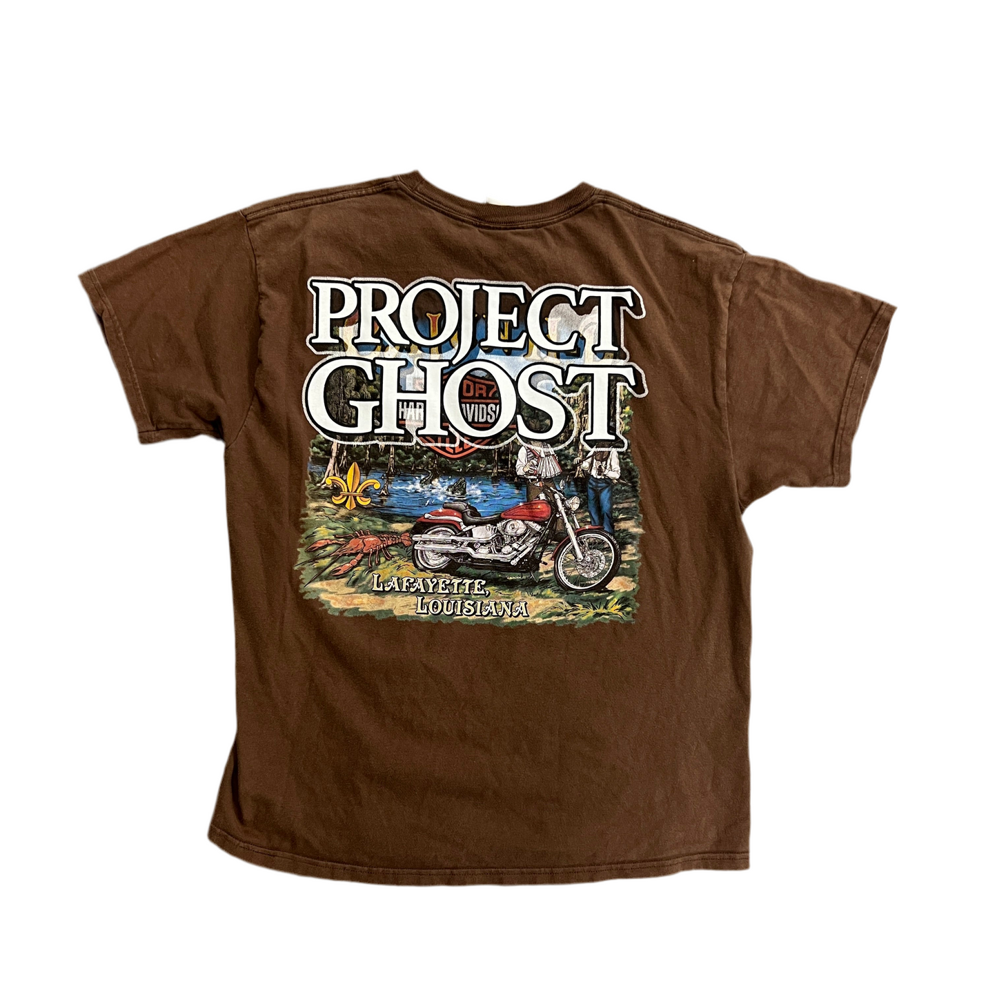 Project Ghost Vintage Harley Tee Brown