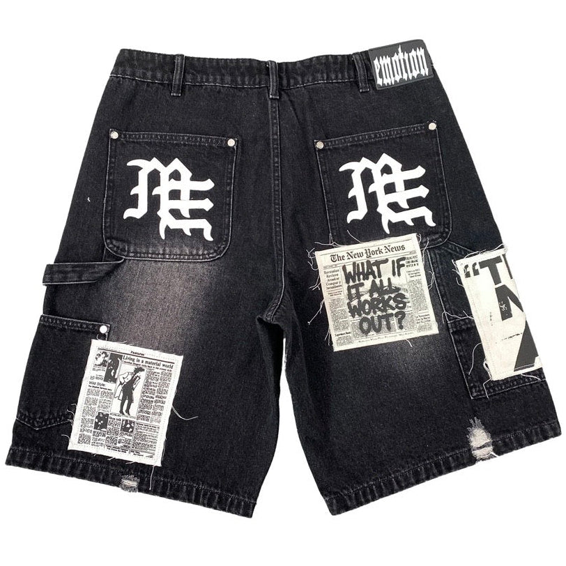 Mixed Emotion AI Denim Shorts Black — back — Cold Shoulder Kicks Palm Beach