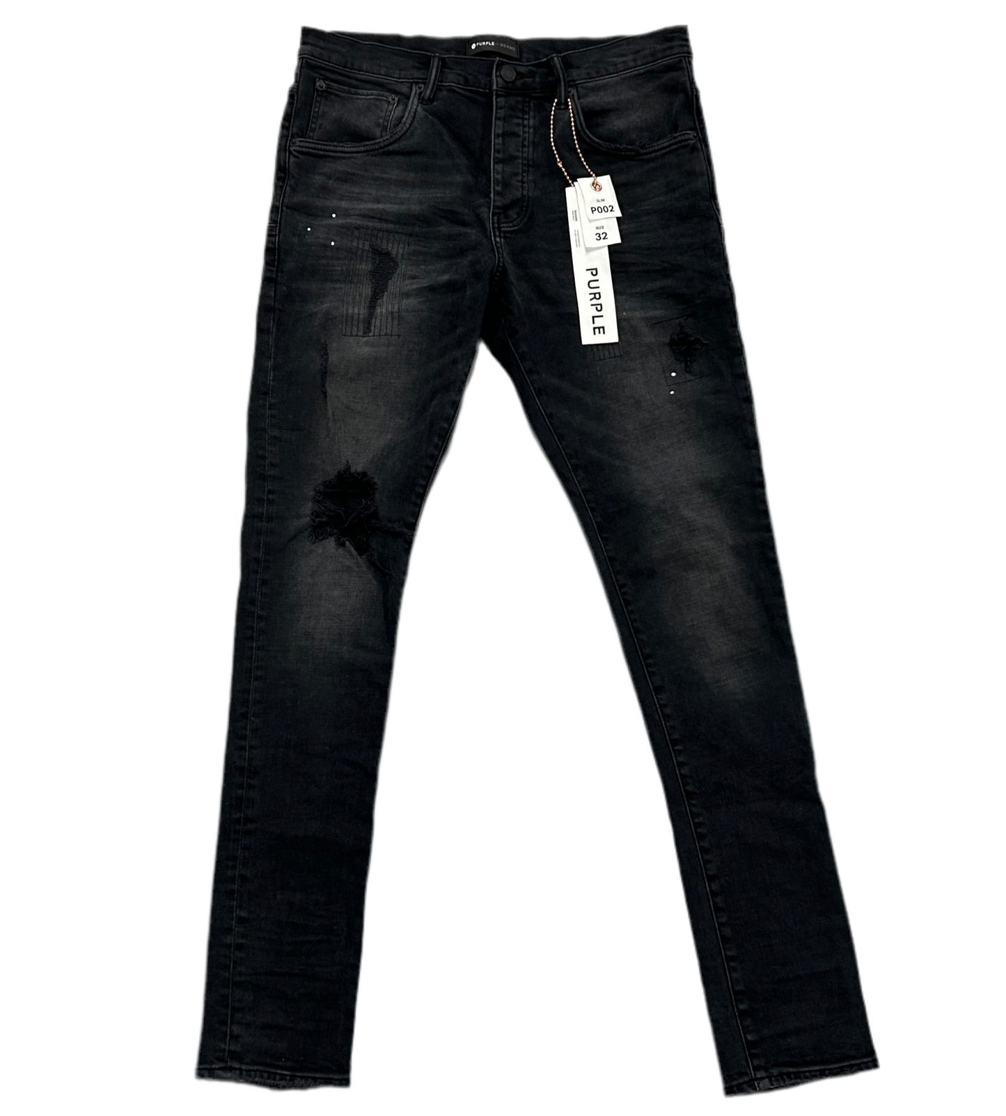 Purple P002 Skinny Black Jeans