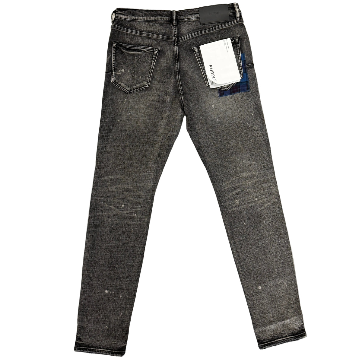 Purple Brand Grey Wash Plaid Patch P001 Skinny Jeans
