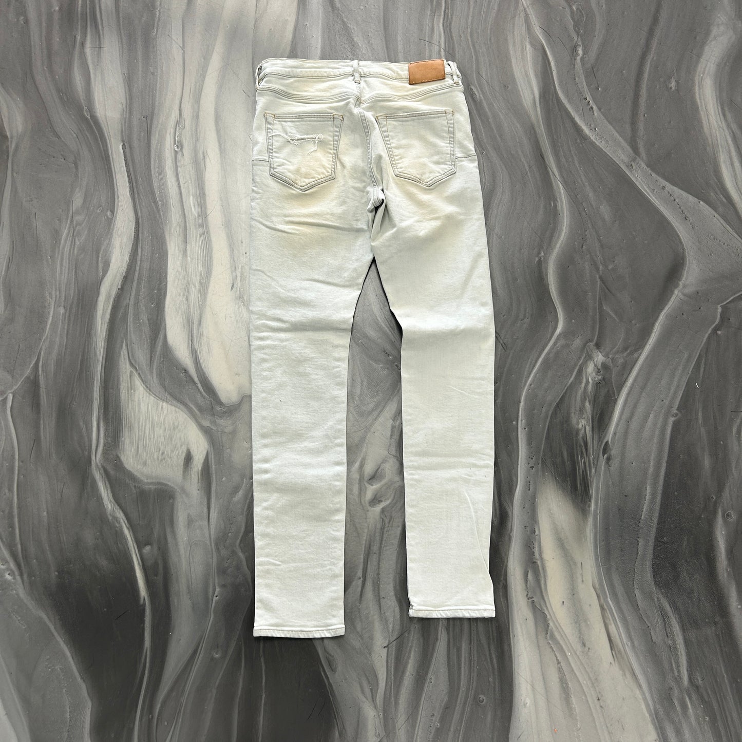 PURPLE BRAND Knee Slit Skinny Jeans Light Wash