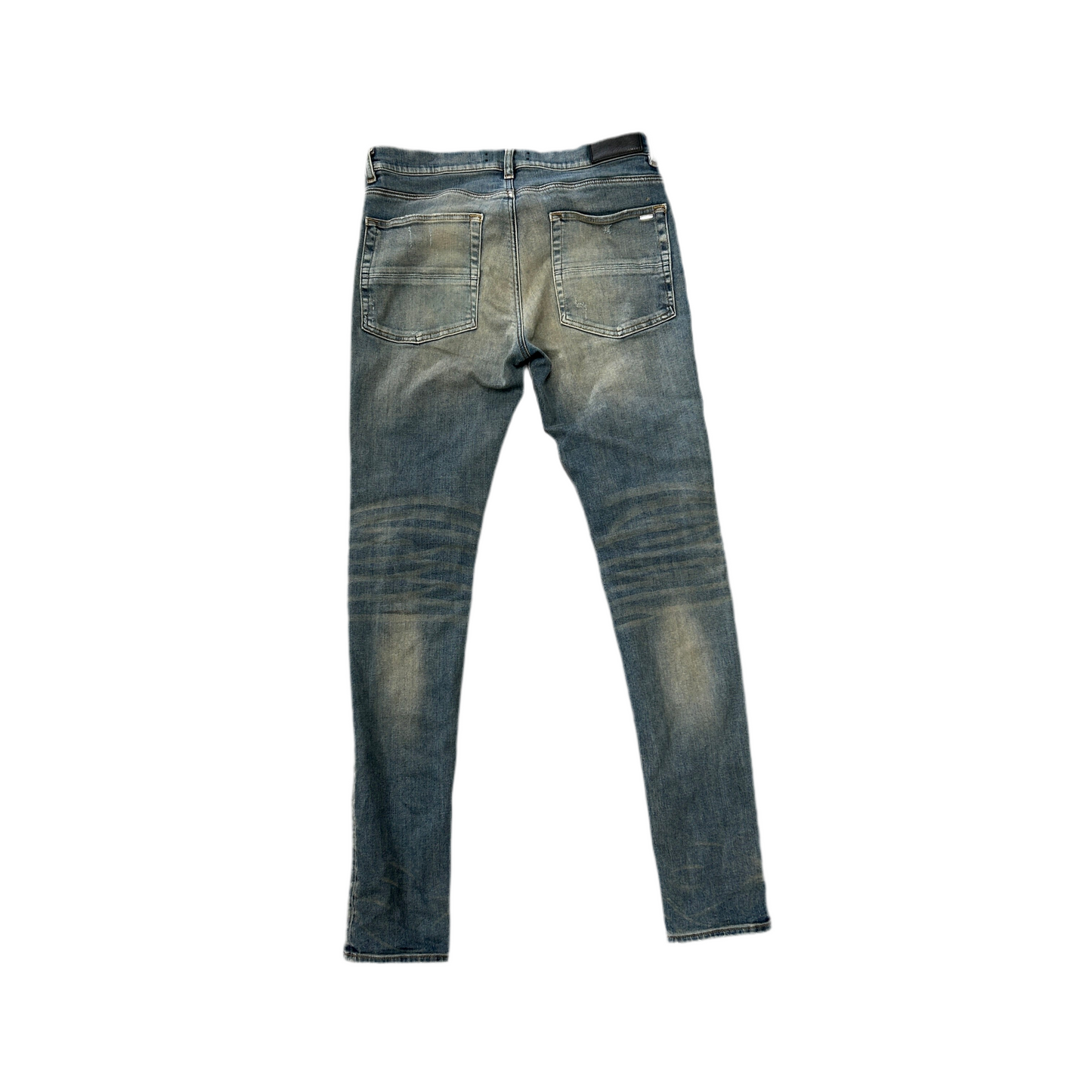 Amiri MX1 Distressed Indigo Blue Plaid