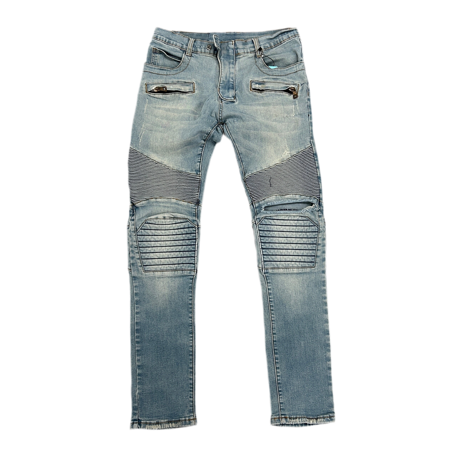 Balmain Moto Blue Jeans