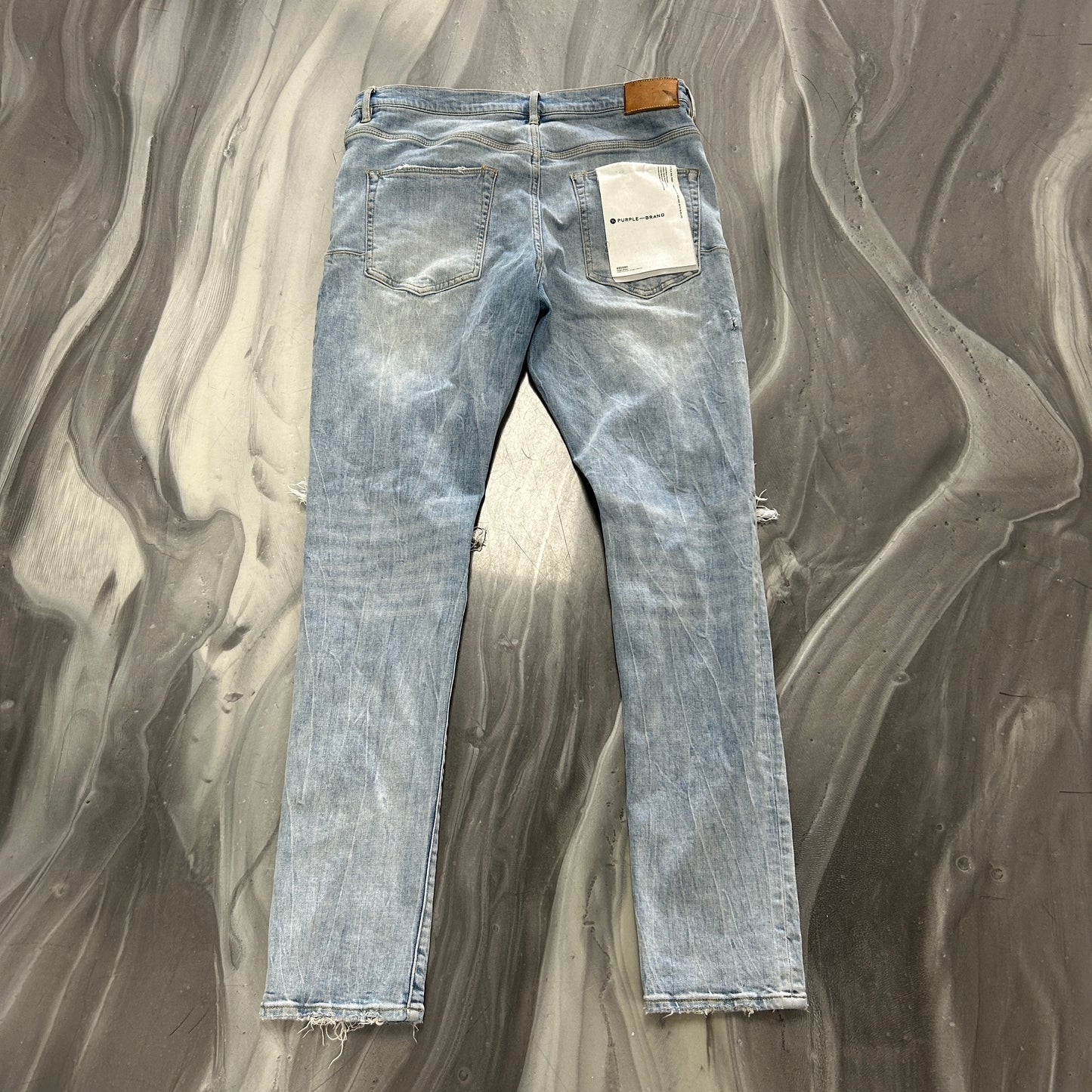 Purple Brand P002 Blue Light Wash Ripped Denim