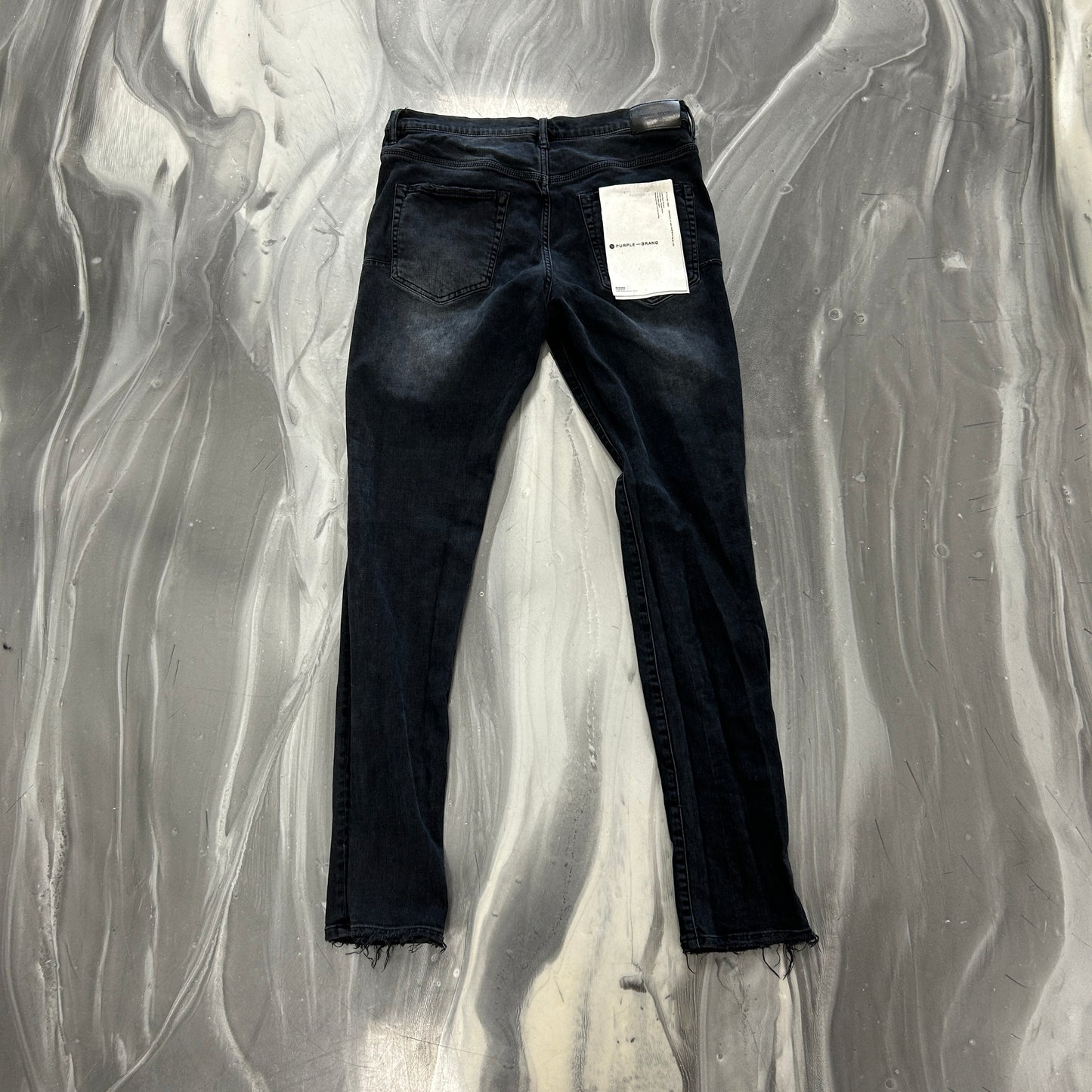 Purple Brand Paint Spot Ripped Black Jeans