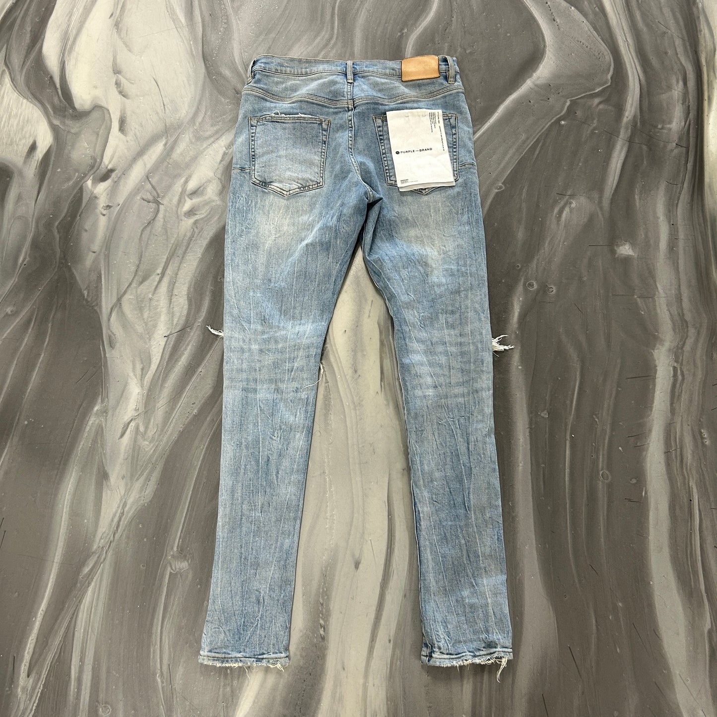 Purple Brand P002 Ripped Light Wash Blue Jeans