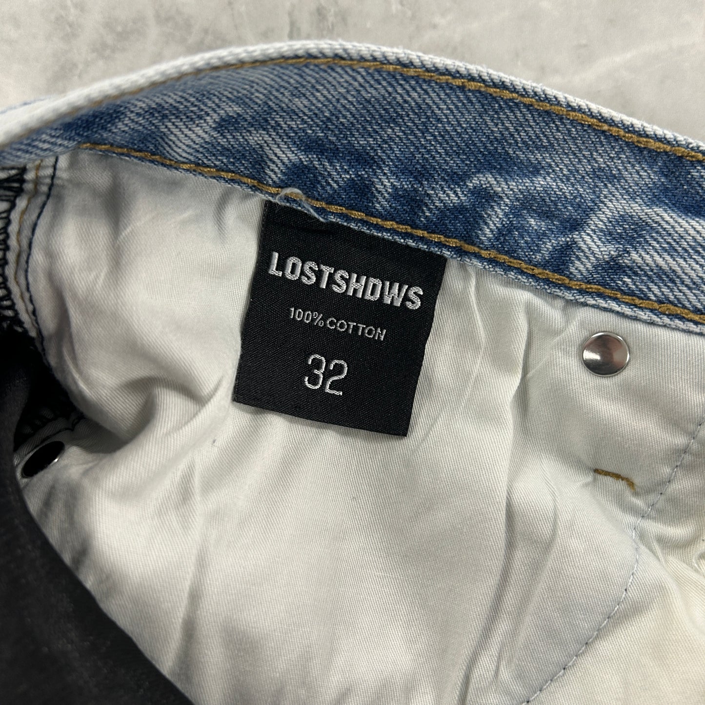 LostShdws Embossed Denim Pants Blue