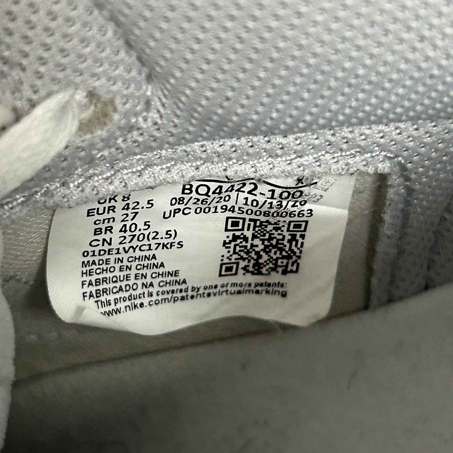 Jordan 1 Retro High '85 OG Neutral Grey (USED NO BOX)