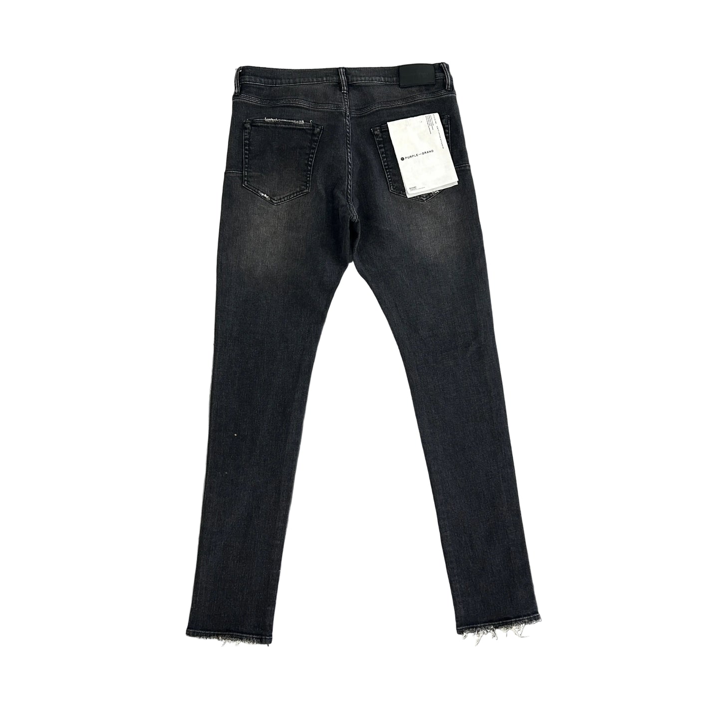 Purple Jeans Black Distressed White Paint Splatter Jeans