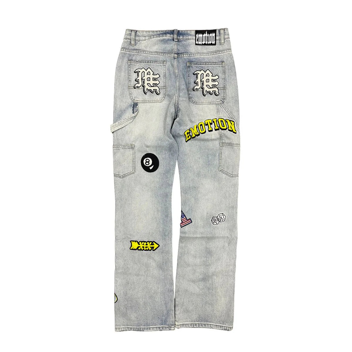 Mixed Emotions Blue Worker Patch Denim Jeans