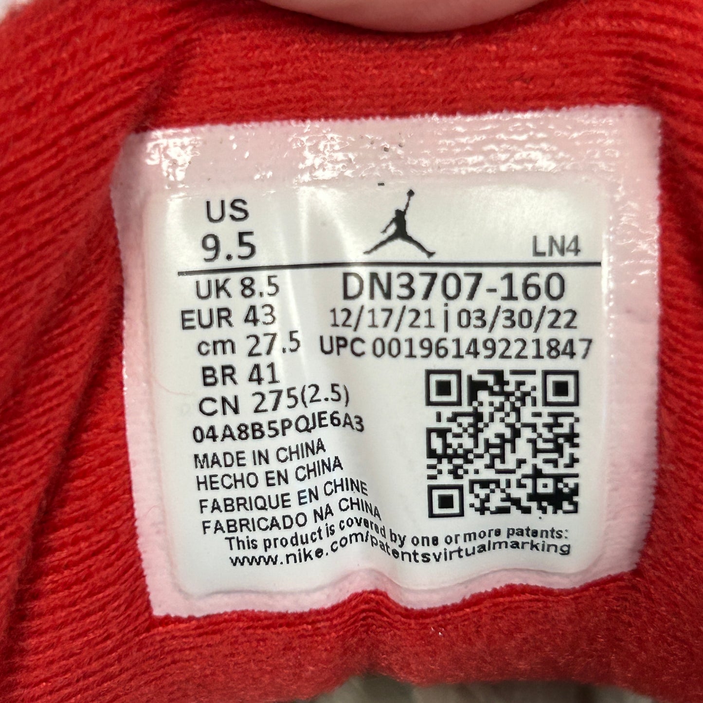 Jordan 3 Retro Fire Red (2022)(USED)