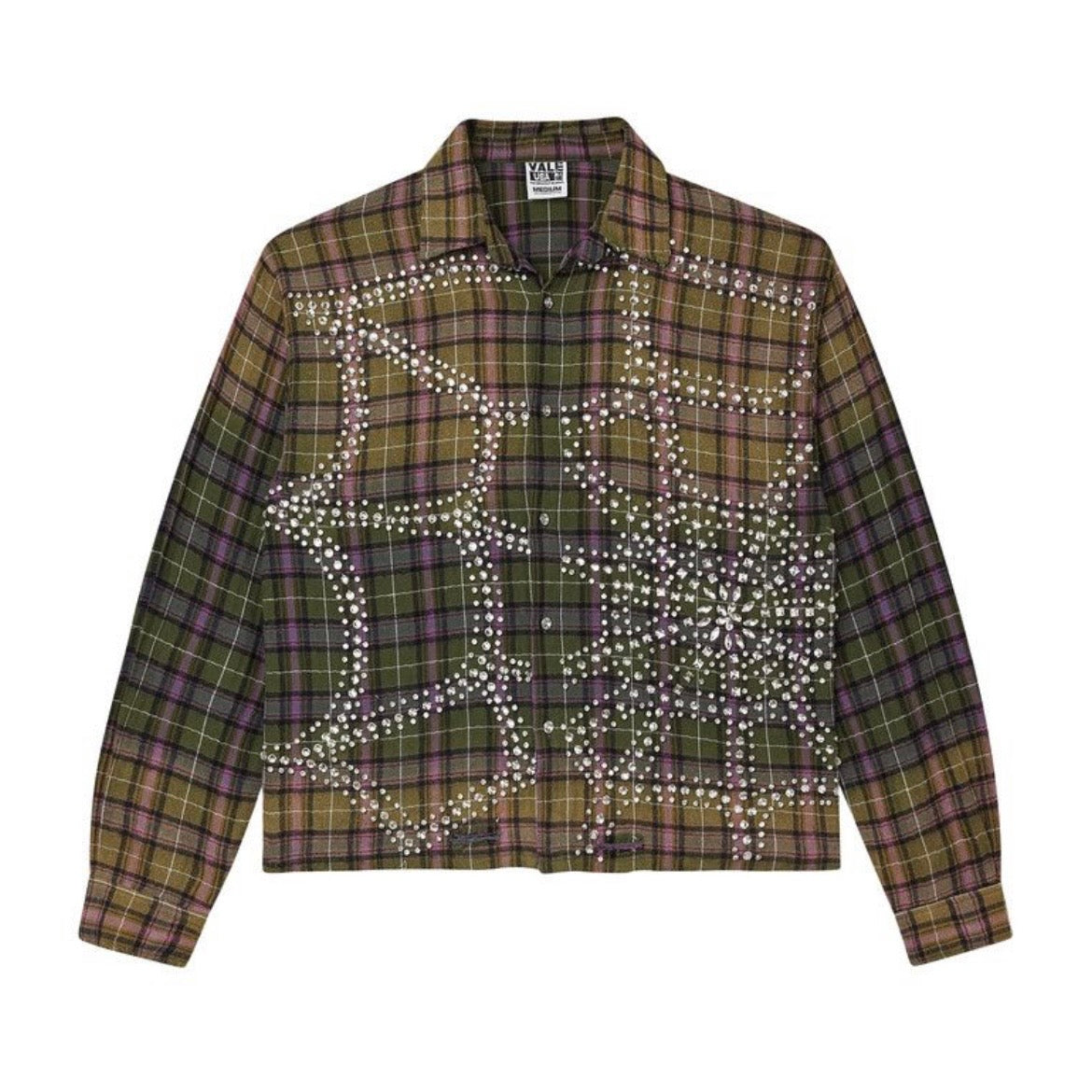 Vale Forever Green Fever Flannel in Dark Green and Purple