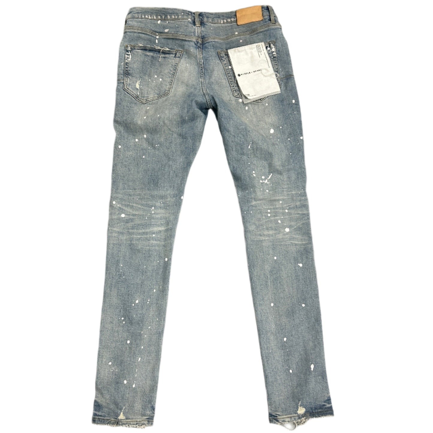 Purple P001 Lightwash White Paint Splatter Jeans