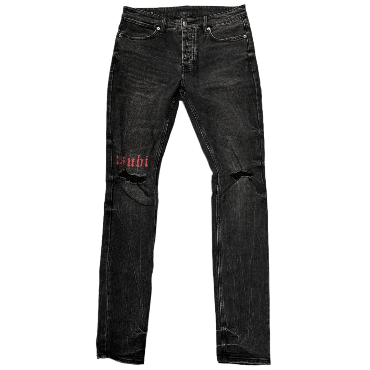 Ksubi Van Winkle Sonic Black and Red Jeans