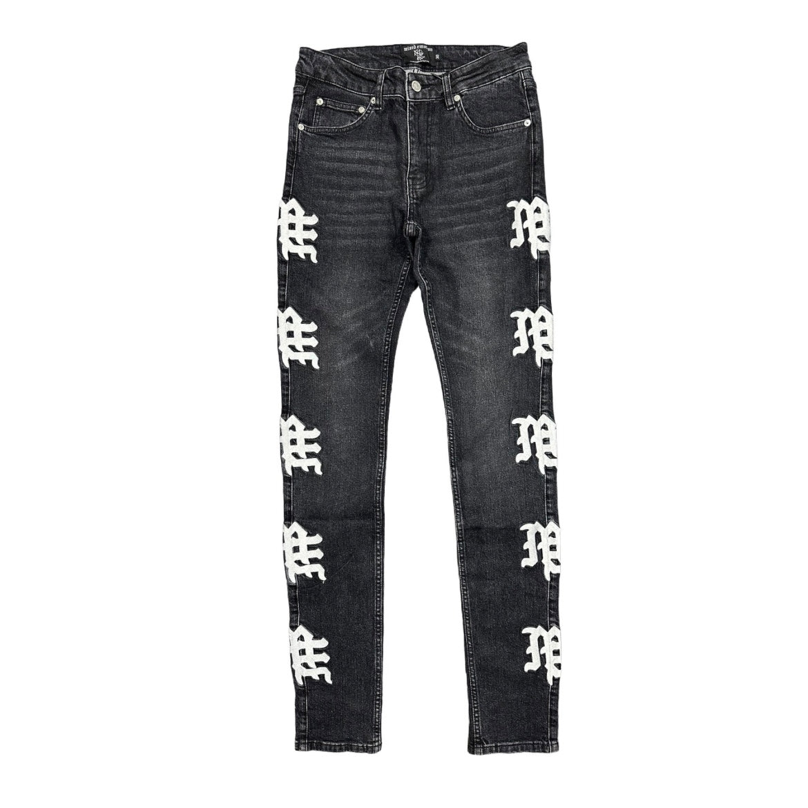Mixed Emotion Monogram Black Wash Denim