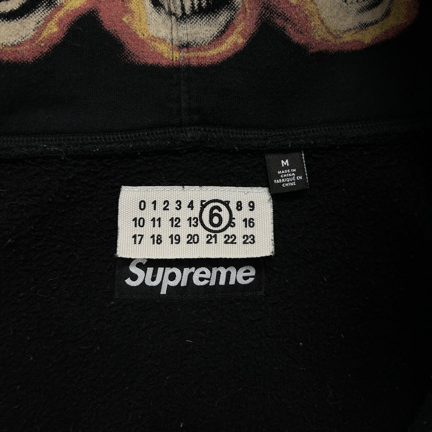 Supreme x MM6 Maison Margiela Zip Up Hooded Sweatshirt Black