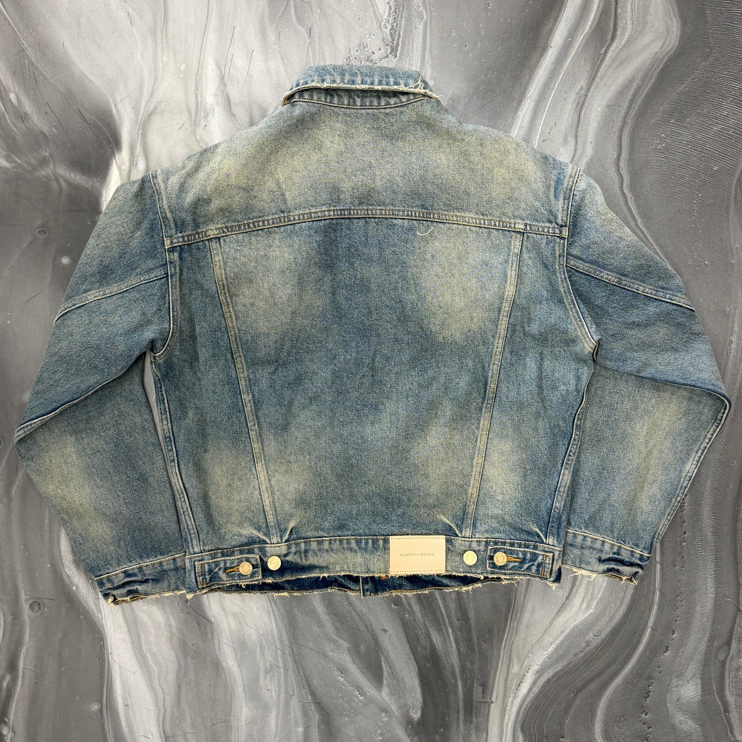 Purple Brand P027 Oversized Blue Washed Denim Jean Jacket
