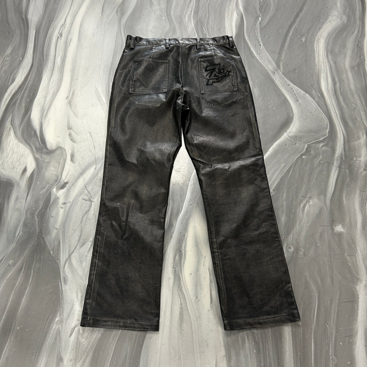 Triple Sevens Black Leather Pants