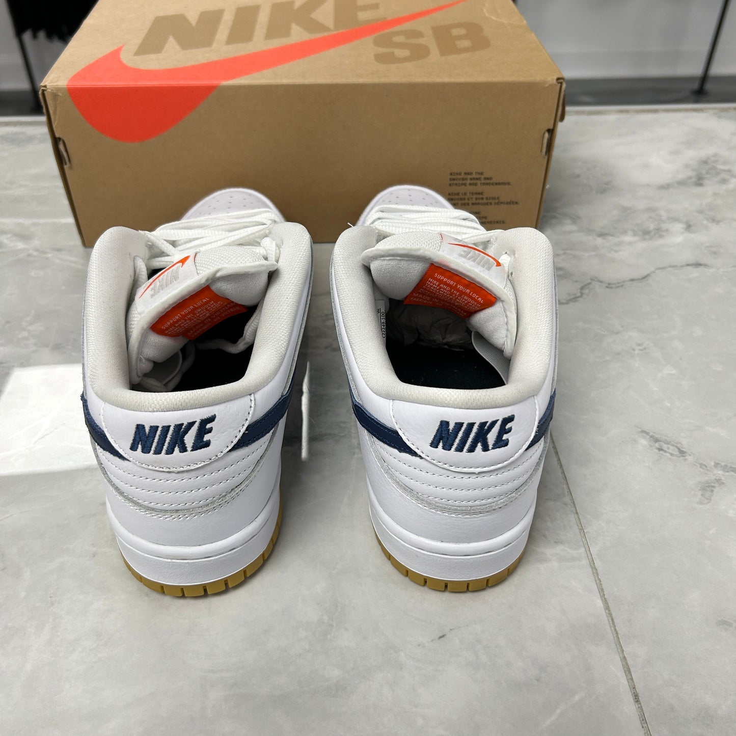 Nike SB Dunk Low Orange Label White Navy (USED)