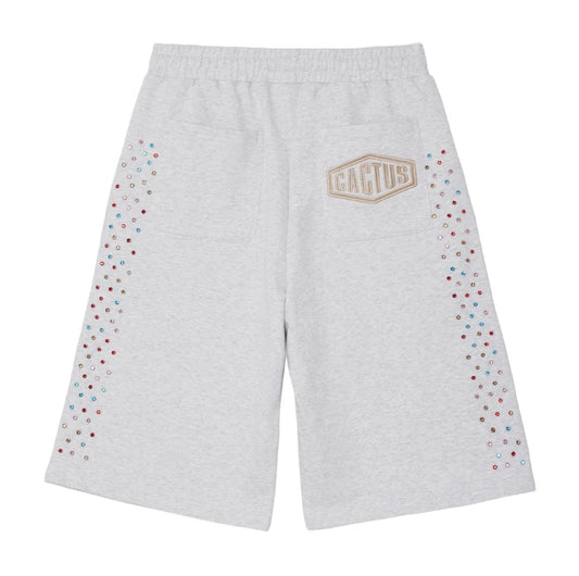 AZVA Crystal Cactus sweat shorts in grey — view 2