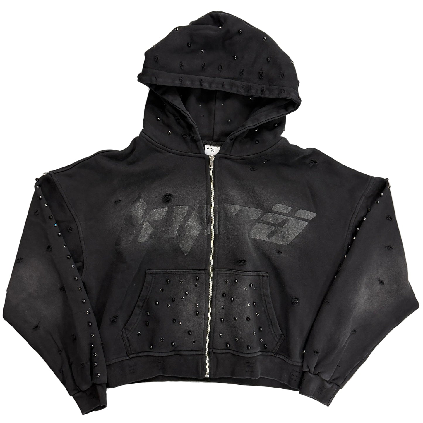KYRA Black Pearl Zip-Up Hoodie