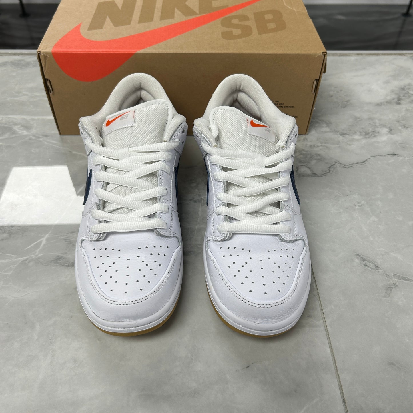 Nike SB Dunk Low Orange Label White Navy (USED)