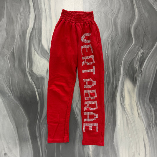 Vertabrae Crystal Sweatpants Red - view 2