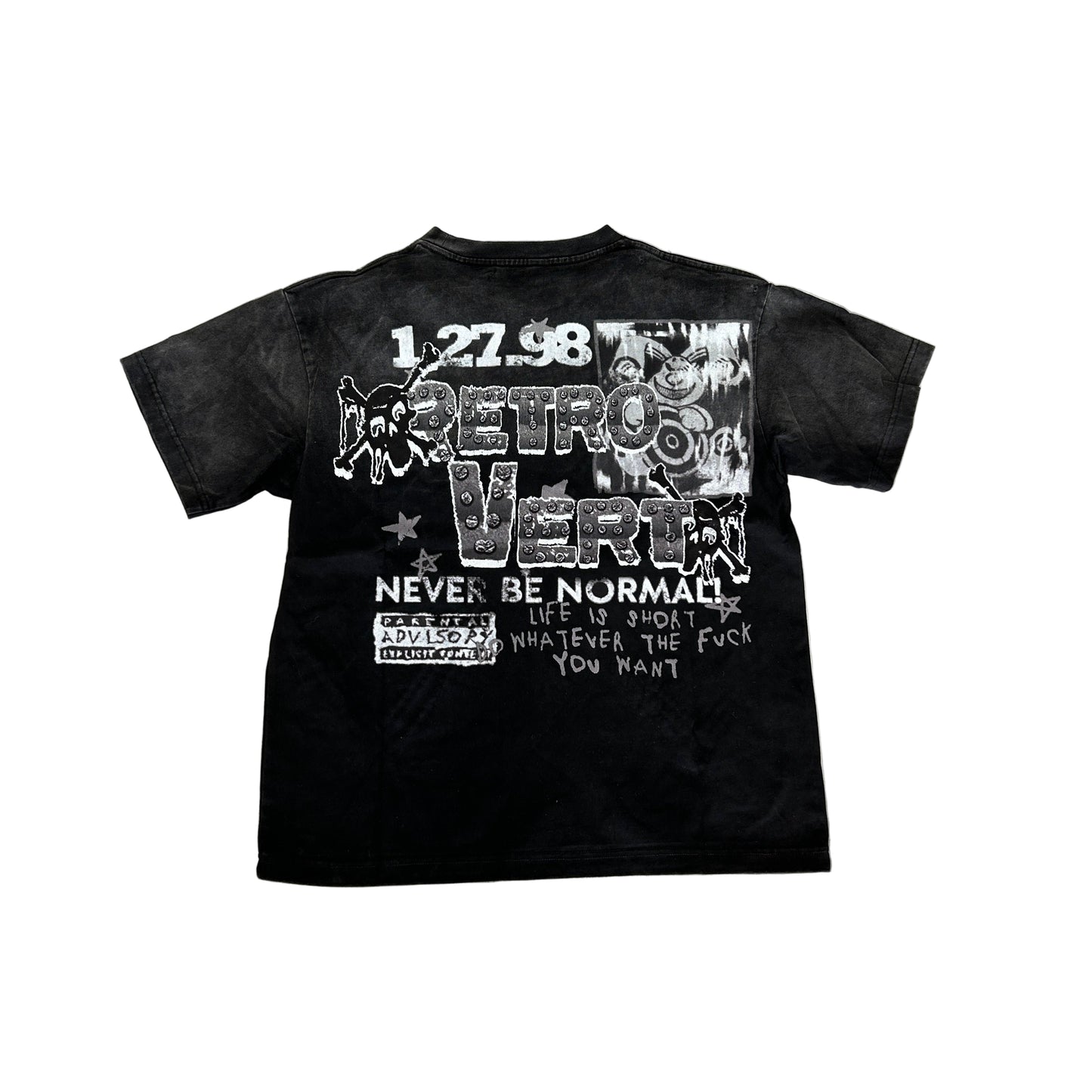 Retrovert Nurse Rhinestone Tee Black