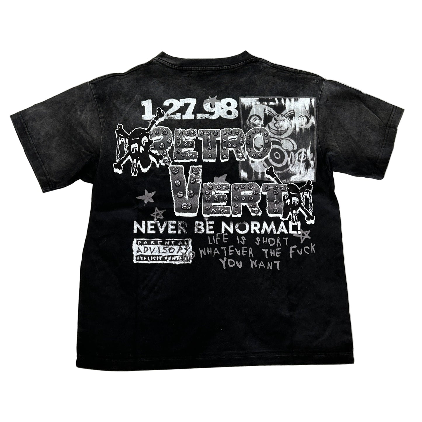Retrovert Nurse Rhinestone Tee Black